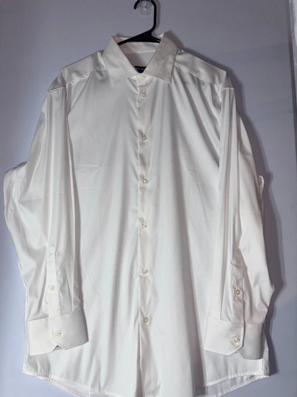 Birdy Grey Suits Men's Classic Fit White Long Sleeve Dress Shirt